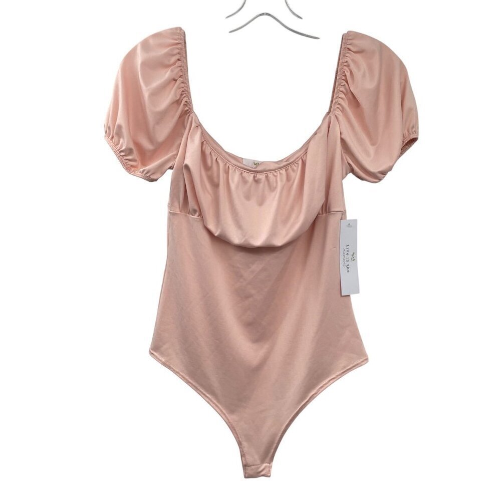 Live In The Moment Womens Bodysuit Blush Size Medium New